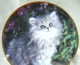 FARFURIE DECORATIVA PORTELAN ENGLEZESC FRANKLIN MINT BRADEX EDITIE LIMITATA PISICA 20.5 CM