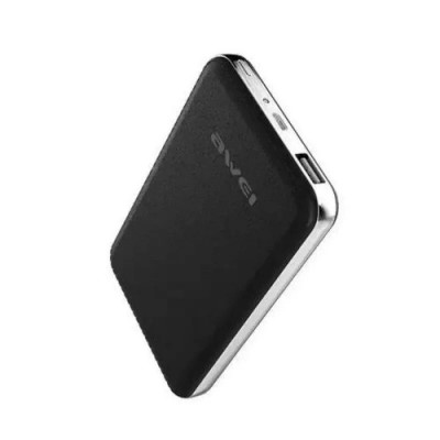 Baterie Externa Awei 10400mAh Leather Effect Negru foto