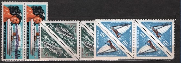 UNGARIA 1963 - STATIUNE. VAPOARE. VELIERE. SERIE PERECHE NESTAMPILATA, R14
