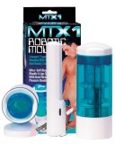 Masturbator Gura cu Vibratii si Miscare Seven Creations, 21cm, TPE, Albastru - Sex Oral Realist