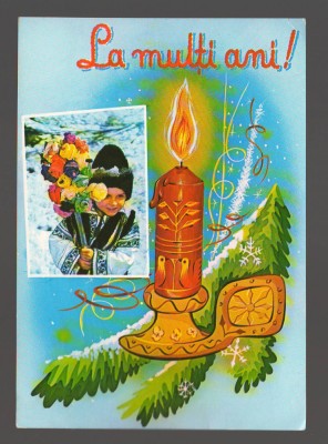 CPIB 19964 CARTE POSTALA, FELICITARE - BAIAT CU SORCOVA, LUMANARE foto
