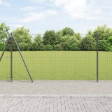 VidaXL Euro Fence cu 7 st&acirc;lpi flanșați 1.2x10 m din oțel galvanizat