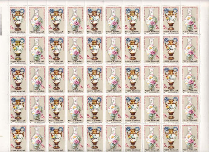 ROMANIA 1991 LP 1258 a EXPOZITIA FILATELICA ROMANO-CHINEZA COALA 25 SERII MNH