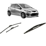 Cumpara ieftin Set 3 stergatoare MAZDA 2 (DE_, DH_) din 2007-2015, pentru parbriz si luneta fata si spate auto, Bosch Twin-Aerotwin Retrofit, din cauciuc siliconat r
