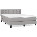 Cumpara ieftin Pat continental, gri deschis, 140x200 cm, material textil