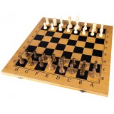 Joc sah si table din lemn, 48x48 cm, toate piesele incluse, maro Household NewTrend