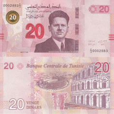 TUNISIA █ bancnota █ 20 Dinars █ 2017 █ P-97 █ UNC █ necirculata