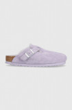 Cumpara ieftin Birkenstock papuci din piele Boston femei, culoarea violet, 1023302