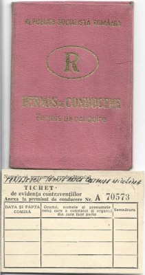 A3858N Permis de conducere, 1974, Rom&amp;acirc;nia foto
