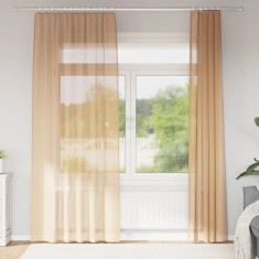 Gossi perdele voile cu bucle 2 buc nisip 140x225 cm