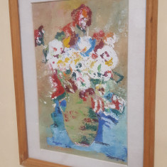 Tablou pictat in ulei - Vas cu flori