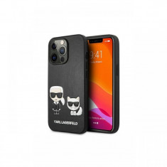 Husa iPhone 13 Pro Karl Lagerfeld Ikonik Karl & Choupette Negru