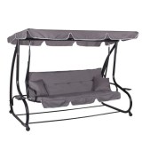 Balansoar Gradina 4 Locuri Gri cu Functie Pat 220x120x162 cm Springos Linda GartenVIP DiyLine