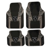 Set covorase auto Peugeot &ndash; Fata si spate &ndash; Design negru-gri cu logo modern, PVC