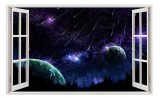Cumpara ieftin Autocolant decorativ, Fereastra, Planete, Multicolor, 83 cm, 166ST