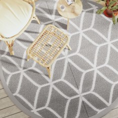 vidaXL Covor de exterior, ARAKIL gri, &Oslash;200 cm, PP