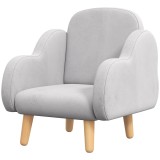 ZONEKIZ Fotoliu pentru Copii &icirc;n Stil Scandinav cu Cotiere, Fotoliu din Material Textil pentru Copii p&acirc;nă la 3 ani, 46x51x55 cm, Gri | Aosom Romania