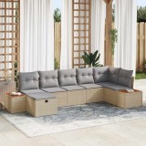 VidaXL Set de canapele pentru grădină 7 pcs Bej 55 x 62 x 69 cm