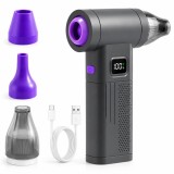 Cumpara ieftin Suflanta Aer Comprimat 2 in 1, 150000 RPM, Aspirare si Suflare, 5 Trepte, Afisaj Digital, LED, USB-C, 3 Capete, Gri