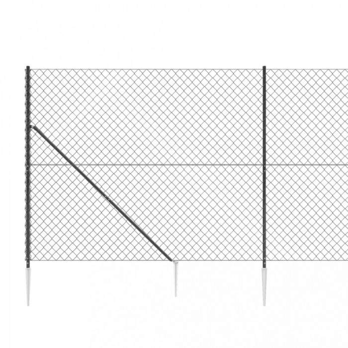 Gard plasa de sarma cu tarusi de fixare, antracit, 1,4x10 m GartenMobel Dekor