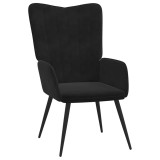 Cumpara ieftin Scaun de relaxare, negru, catifea