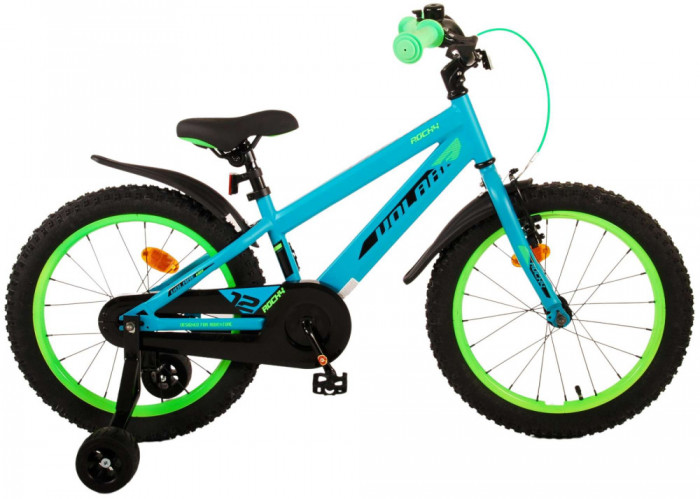Bicicleta pentru baieti Volare Rocky, 18 inch, culoare verde, frana de mana fata PB Cod:21727