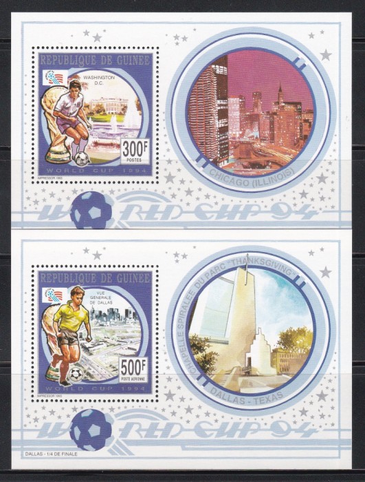 Guineea 1993 - Cupa Mondială de fotbal SUA, 2 Colite, MNH