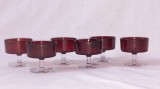 Cumpara ieftin Vtg set 6 Pahare Sampanie LUMARC Franta anii &#039;60 - &#039;70 sticla rosie