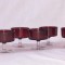 vtg set 6 Pahare Sampanie LUMARC Franta anii &#039;60 - &#039;70 sticla rosie