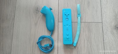 Maneta/Telecomanda Wii + Nunchack Originale albastre foto