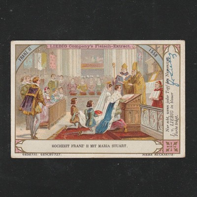 Reclama Litografie &amp;ldquo;Franz II 1558 - Nunta lui Franz II si a Mariei Stuart&amp;rdquo; 1900 foto