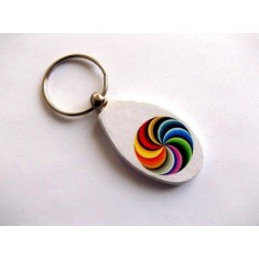 Breloc pe lemn cu spirala multicolora 38650