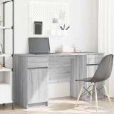 VidaXL Birou cu sertar sonoma gri 140 x 49 x 76 cm Lemn compozit