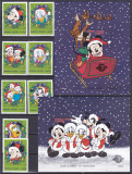 DB Disney Sierra Leone Craciun Donald &amp; Mickey 8 v. + 2 SS MNH