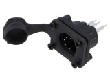 Conector XLR 5 pini AMPHENOL AXS5MP1V IP65 soclu tată drept THT 7,5A 133V