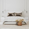 Set 2 Noptiere Gossi Albe cu Sertar, Lemn MDF, 36.5x30.5x38 cm - Noptiere Dormitor Moderne