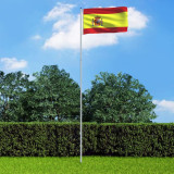 Steag Spania și st&acirc;lp din aluminiu 6 m, vidaXL