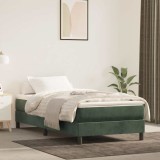 Saltea de pat cu arcuri, verde &icirc;nchis, 90x210x20 cm, catifea