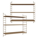 Set 2 buc raft perete Str&auml;ngn&auml;s 50x60x15cm otel maro deschis [en.casa] HausGarden Leisure