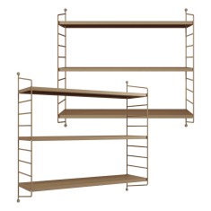 Set 2 buc raft perete Str&auml;ngn&auml;s 50x60x15cm otel maro deschis [en.casa] HausGarden Leisure