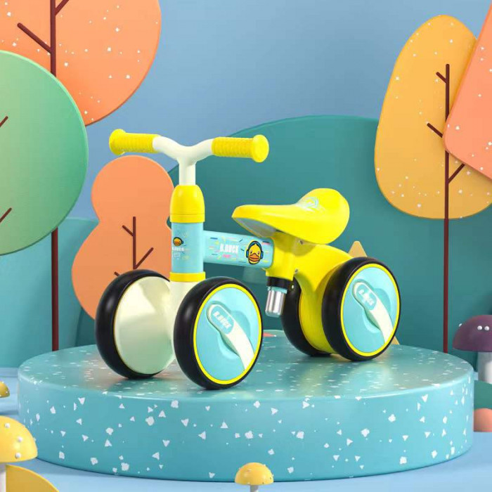 Tricicleta Copii Manini Little Duck, fara pedale, Manere Antiderapante, Verde