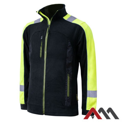 Bluza din fleece polar Classwork cu dungi reflectorizante si elemente fluorescente foto