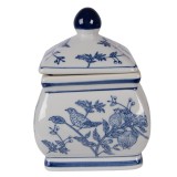 Cumpara ieftin Borcan ceramica alba albastra 13x13x17 cm
