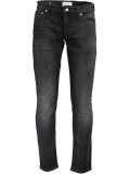 Blugi barbati cu talie medie, croiala Slim fit, negru (Marime: W31 L32)