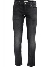 Blugi barbati cu talie medie, croiala Slim fit, negru, W30 L32