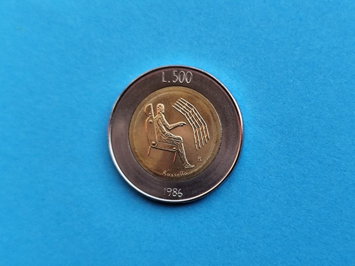 500 Lire 1986 San Marino-AUNC-+UNC-RAR-in realitate arata bine!
