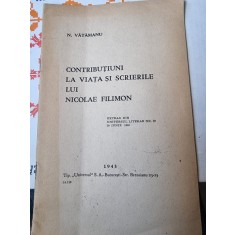 N. Vatamanu - Contributiuni la viata si scrierile lu Nicolae Filimon