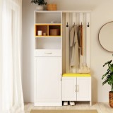 Cumpara ieftin Cuier Elite Alb Galben 120x30x200 cm