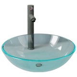 Cumpara ieftin Chiuveta baie, robinet si scurgere tip push, transparent sticla