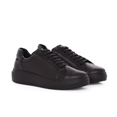 Sneakers barbati negri din piele SK01